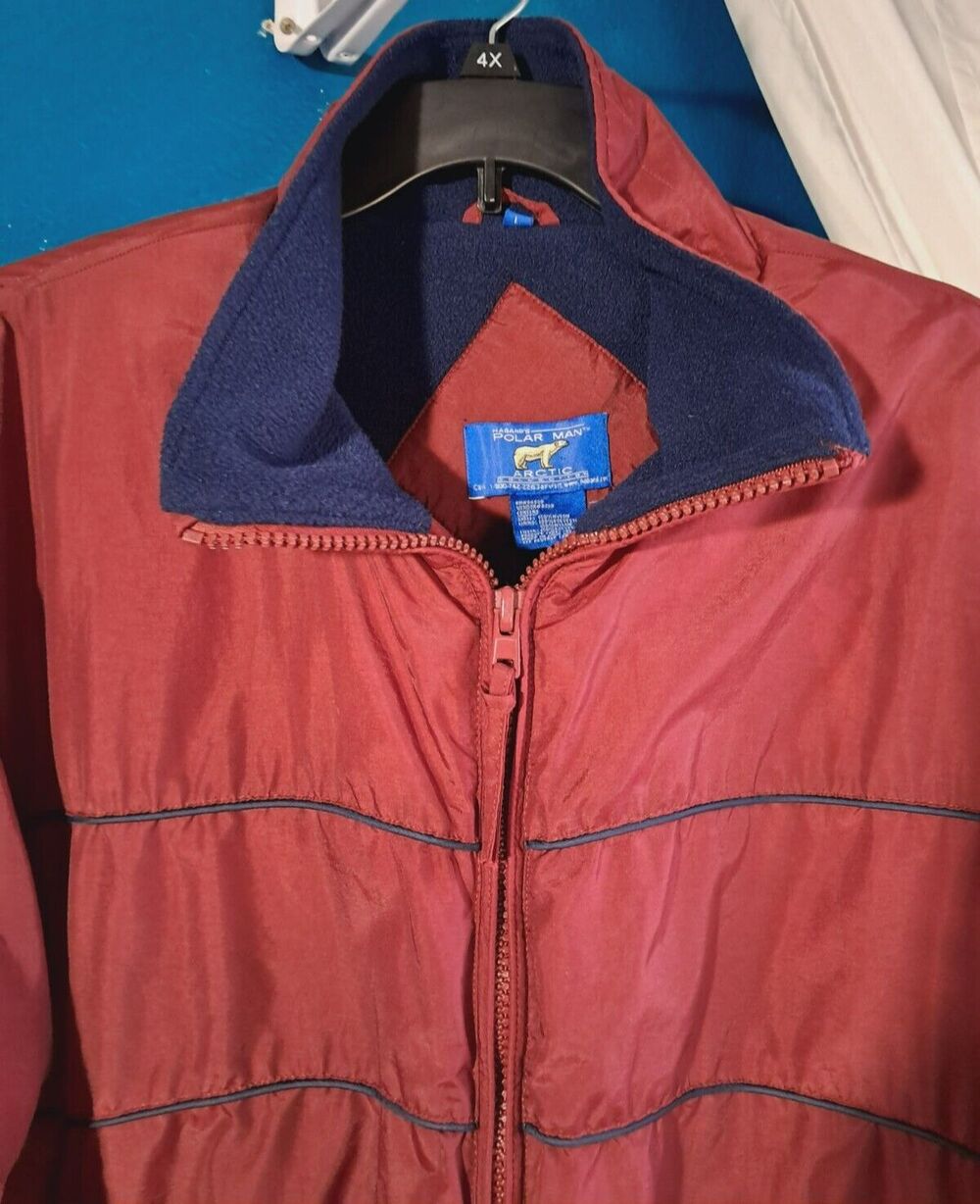 Men's Large Maroon Insulated Coat Parka Habands Polar Man Arctic - Picture 2 of 11